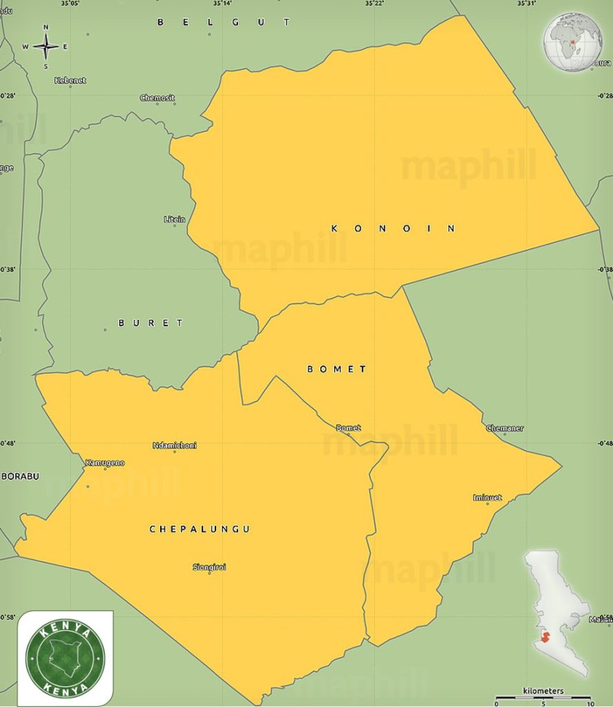 Bomet County Map