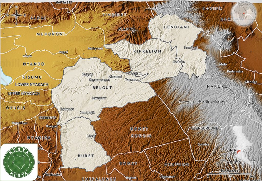 Kericho County Map