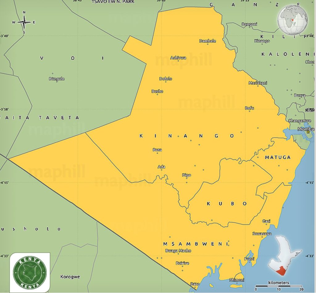 Kwale County Map