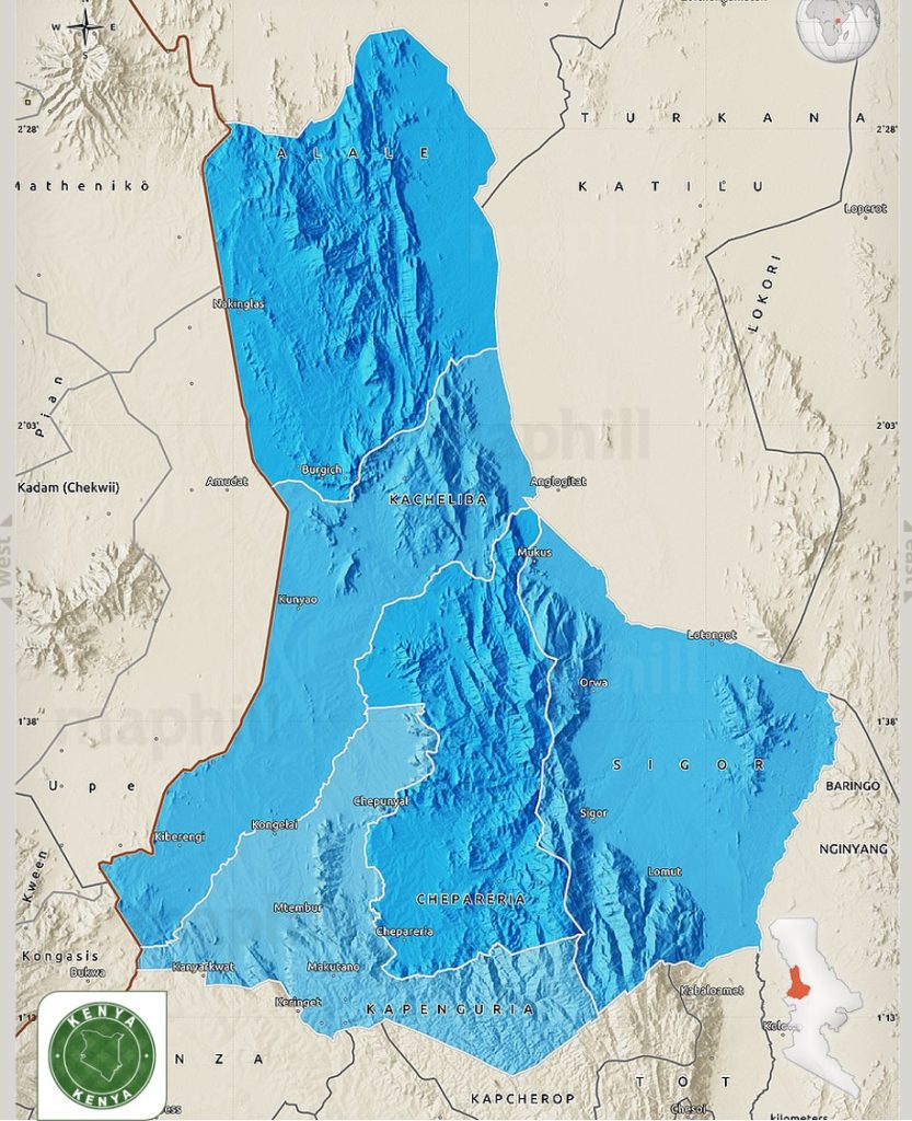 West Pokot County Map